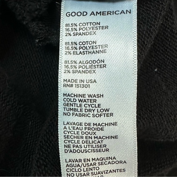 Good American Terry Corset Crewneck Black sz 2 / Medium - Picture 6 of 6